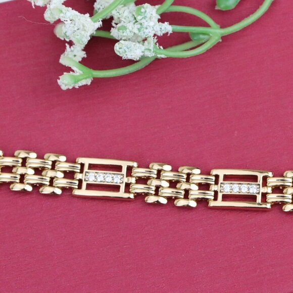 "Elegant Rose Gold Plated Bracelet with Sparkling Crystal Accents, XPBL0912 - Picture 12 of 12